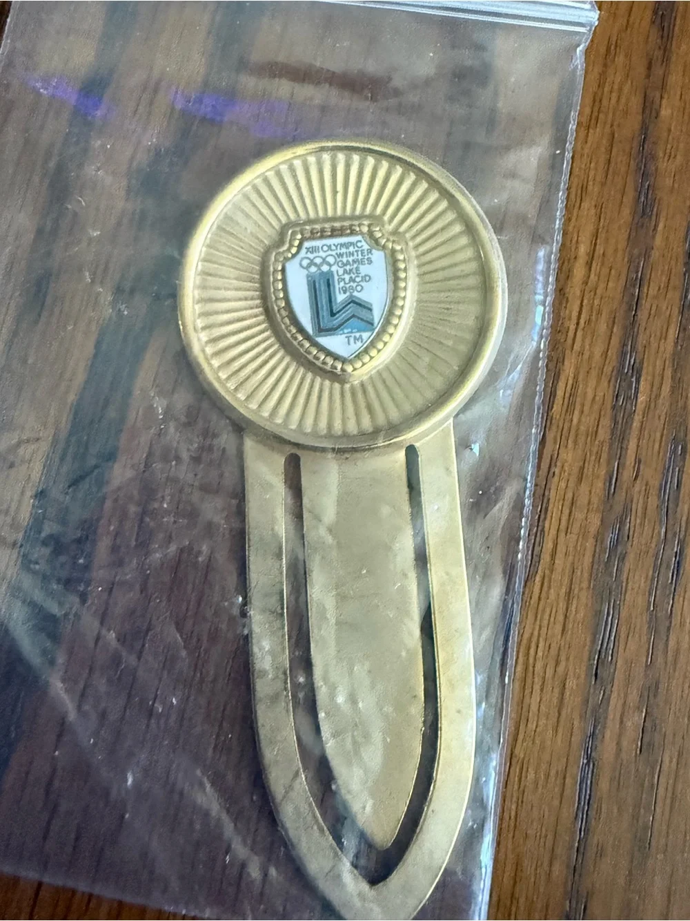 1980 Lake Placid Olympic 5pc Memorabilia Lot - Pins & Gold Bookmark